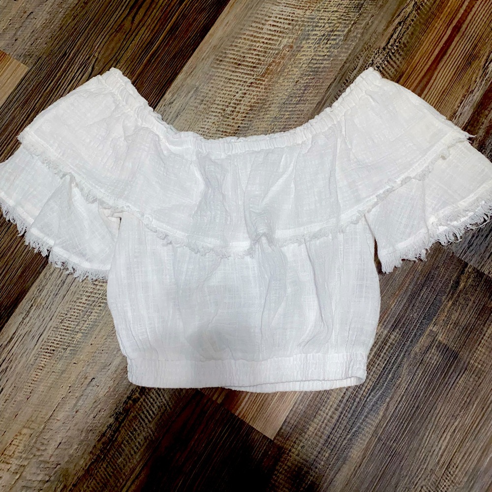 White off the shoulder crop top